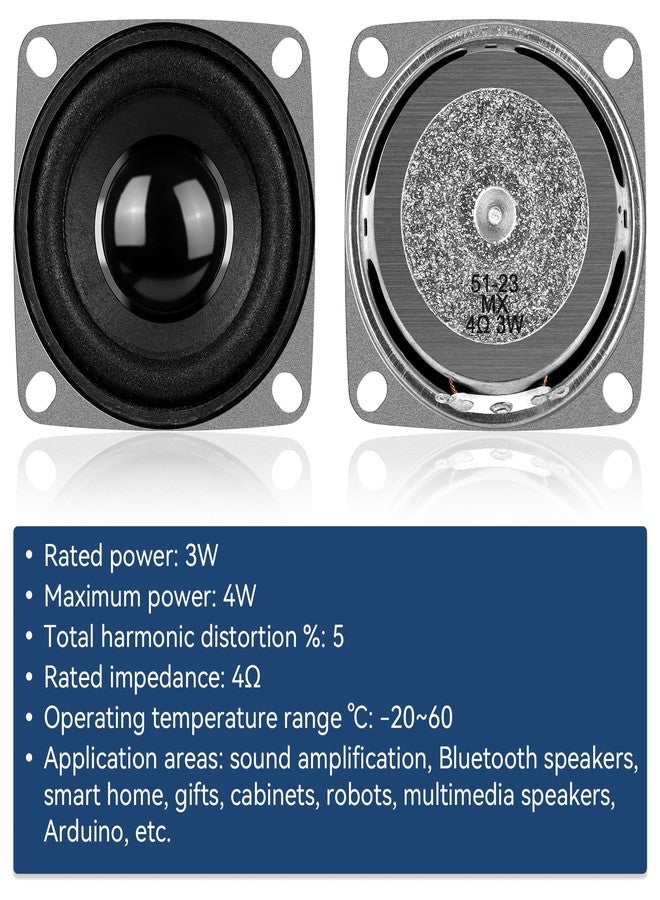 MakerHawk 2" 4 Ohms 3W Full Range Audio Speaker Stereo Woofer Loudspeaker for Arduino (4pcs) - Image 2